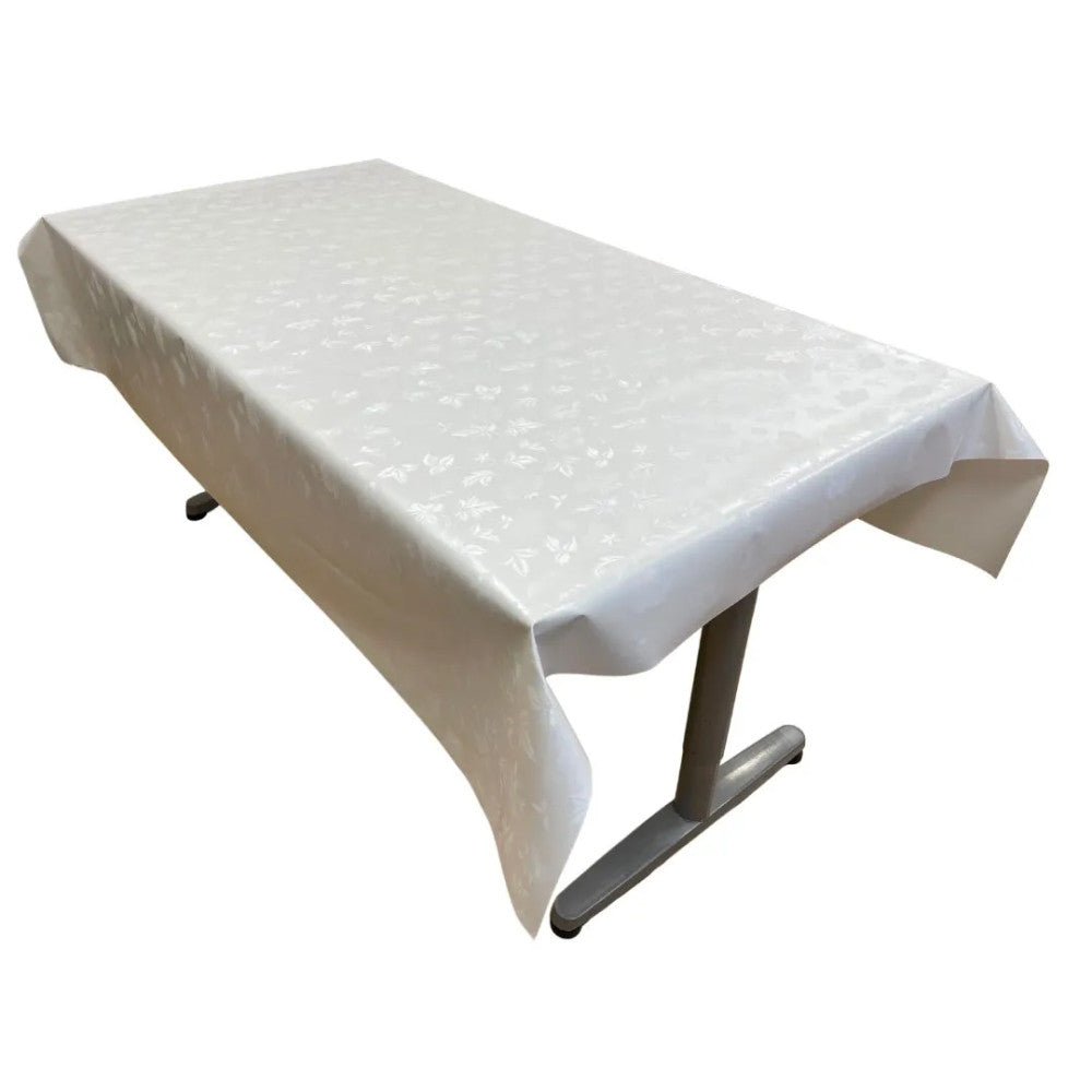 Wachstuch-Tischdecke - Premium-Qualität! - Elegantes weißes Muster