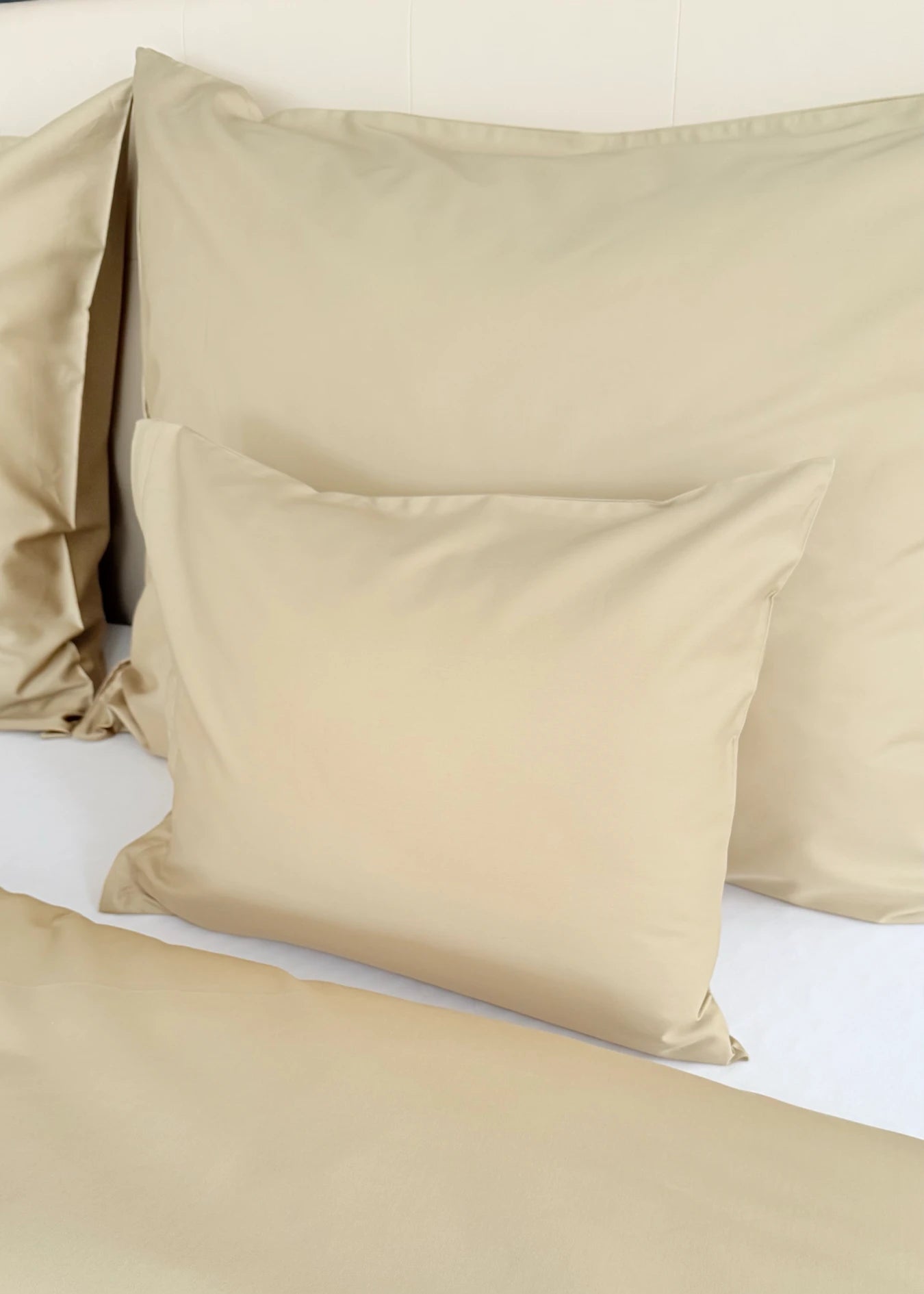 Mintfarbenes, einfarbiges Satin-Bettwäscheset – TC 300