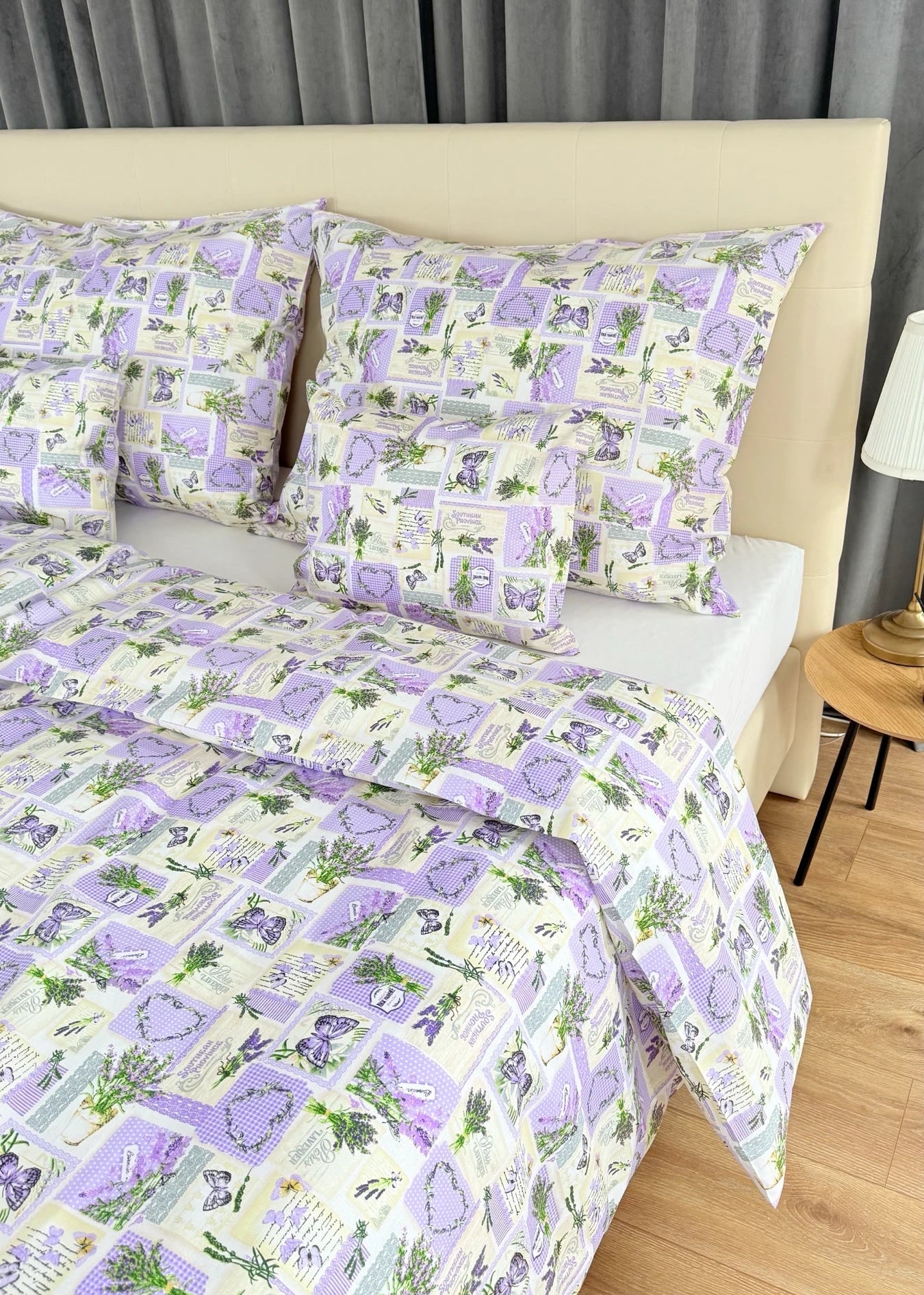 Cotton bed linen set - Blue circles