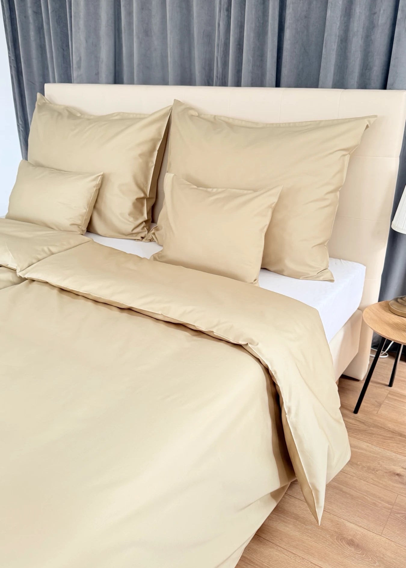 Mint solid satin bed linen set - TC 300