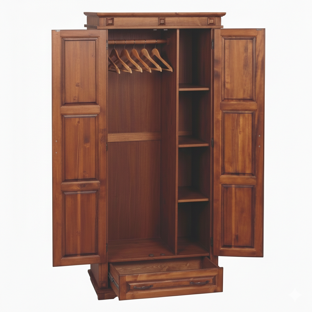 Classic - Schrank (2 Türen + 1 Schublade) - Kleiderstange/Einlegeboden